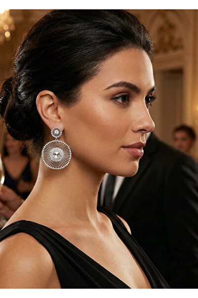 Duke Nickle أقراط مقطوعة بالليزر من حجر الزركون Rdpk5036