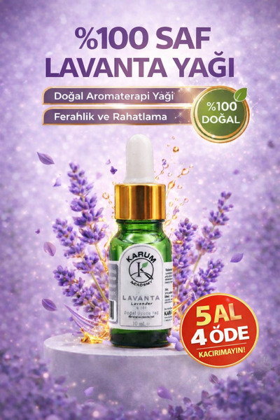 KARUM Lavanta Uçucu Yağ %100 Saf ve Doğal Buhurdanlık Yağı Difüzör Yağı Cam D...