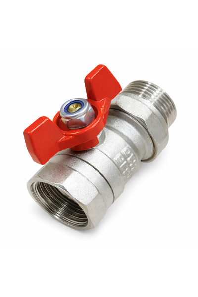 ŞENPRES Kollektör Vanası Kelebek Kollu Rakorlu Su Küresel Vana 1 Parmak 32' L...