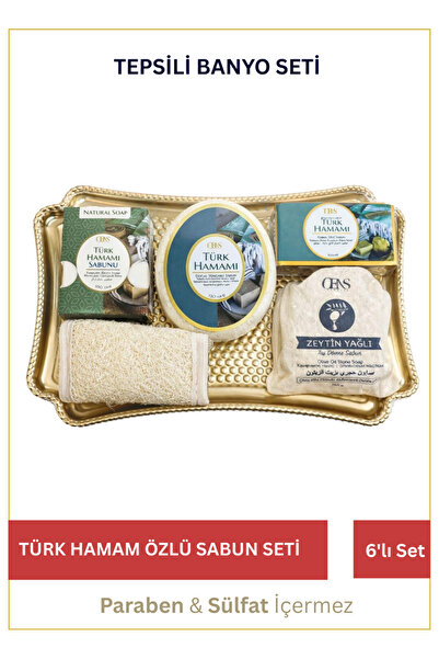 LAWİN 5'li Hediye Banyo Seti – Türk Hamam Zeytinyağlı Sabun ve Kabak Lifli Ke...