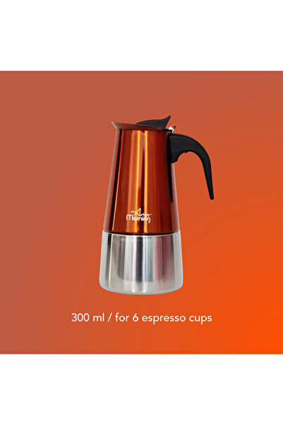 Any Morning ماكينة صنع قهوة الإسبريسو على الموقد، وعاء موكا حثي من الفولاذ ال...