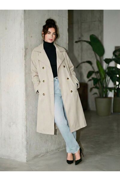 Ceylen Yeni Sezon Kuşaklı Oversize Trençkot