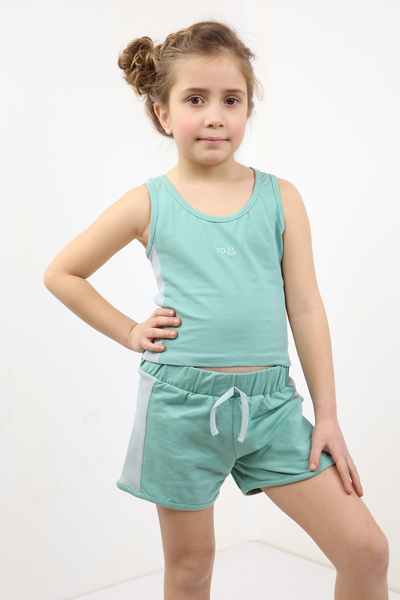 Toontoy Set 2 piese pentru fete: maiou imprimat cu decolteu în U și pantaloni...