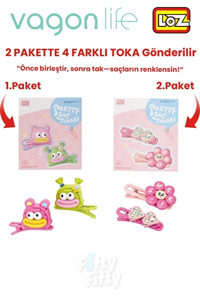 Vagonlife Set de 4 agrafe de păr, asamblați înainte de a le pune (2 pachete s...