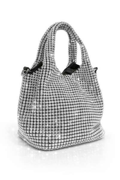 Melissa Boutique Kadın İthal Pırlanta Taş Kaplama Uzun Askılı Çuval Model Tas...