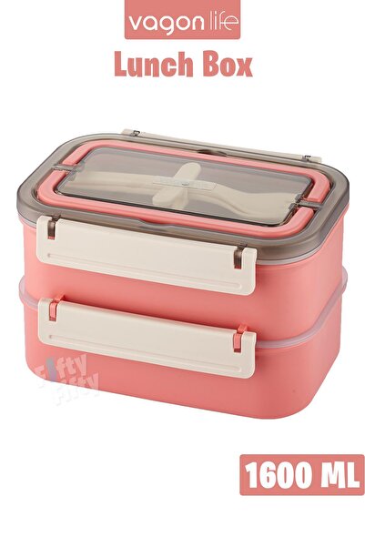 Vagonlife Bento Lunch Box 1600 ML 2 Kat Yeni Nesil Sefer Tası Paslanmaz Çelik...