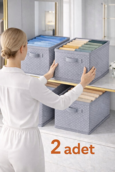 Lumtex Home Textile 2adet desenli-Dolap içi Düzenleyici,Raf Düzenleyici,Katla...