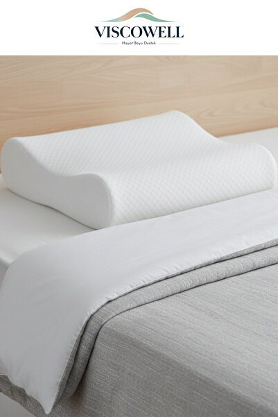 ViscoWell Boyun Destekli Ortopedik Visco Yastık Çift Taraflı Yüksek Boyun Des...