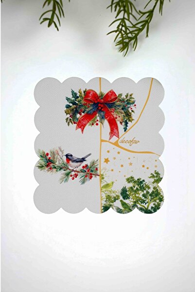 DECO New Year's Decoration Cracked Pattern Bird Cocktail Napkin 1 Piece 15 X ...