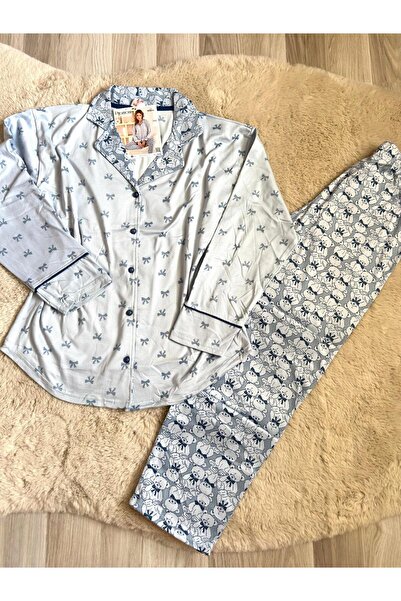 Pijamoni Sofy Önden Düğmeli Pijama Takımı