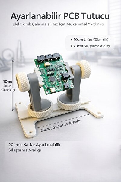EVORADECO Ayarlanabilir PCB Tutucu 20cm Sıkıştırma Aralığı | Lehim ve Elektro...