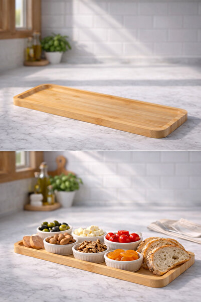 Janset Bamboo 2Pcs Plate, Presentation, Coffee Presentation, Seasoning, Oil P...