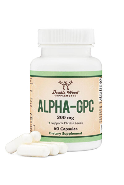 DOUBLE WOOD Alpha GPC Choline Brain Supplement for Acetylcholine (60 Count, 6...