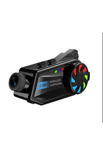 Kanonik Education Bt68 دراجة نارية خوذة سماعة رأس بخاصية البلوتوث 1080p كامير...