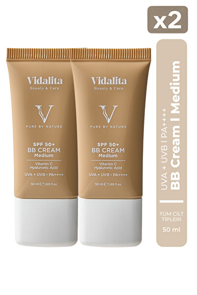 Vidalita Beauty & Care 2 Adet Yüksek Güneş Korumalı BB Krem SPF 50+ (Medium T...