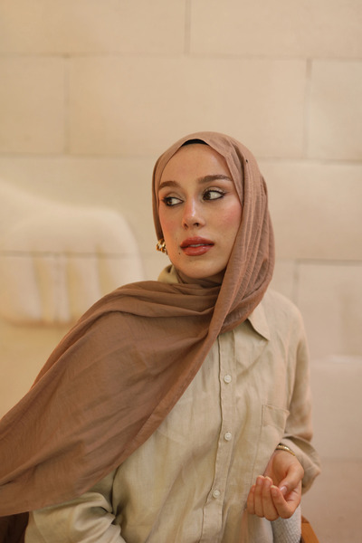 Modakaşmir Neo Cotton Shawl Mink Color