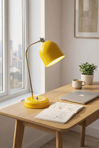 HOMİNG Design By Homing Hardal Sarısı Gece Lambası Abajur Masa Lambası Kod:24...