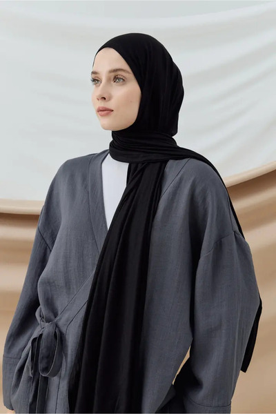 Modakaşmir Aminenesil Mk Combed Cotton Shawl Black Color