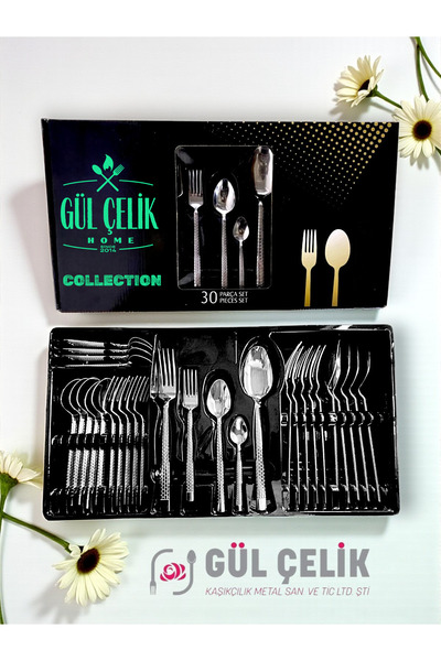 Gül Mutfak طقم أدوات مائدة مكون من 30 قطعة لـ 6 أشخاص، منتج معبأ في علبة على ...