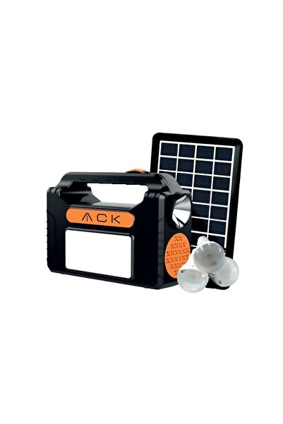 ACK Güneş Panelli Işıldak 1W 1-2 Mikro Usb+C Tipi Kablolu