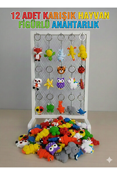 Bebelove 12 Adet Hayvan Figürlü Hareketli Anahtarlık