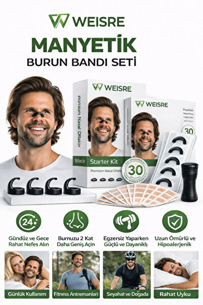 Weisre Manyetik Burun Bandı Seti – Horlama Azaltan, Nefes Açan Premium Burun ...
