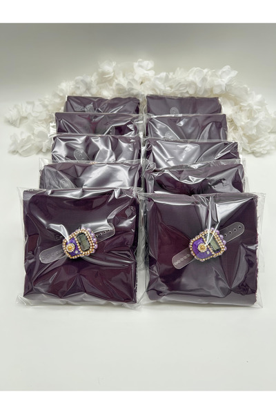 LenaToptan 10 лилави шалчета с пламъци и комплекти молитвени броеници Хадж Ум...