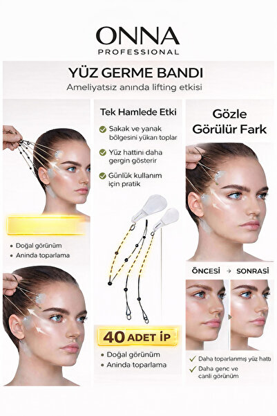 Sibelon 40 штук ниткових стрічок для підтяжки обличчя, брів, очей та шиї Нитк...