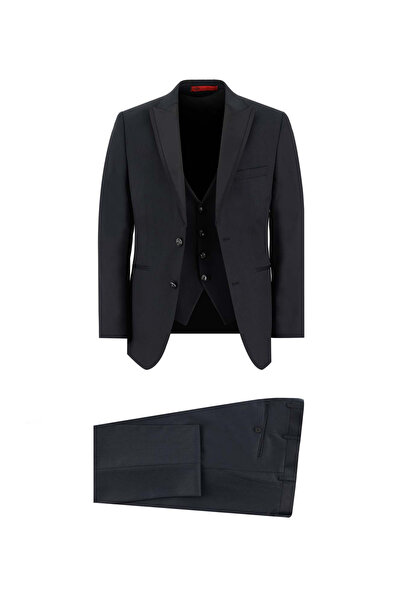 Kiğılı 7 Drop Slim Fit Dar Kesim Sivri Yaka Yelekli Smokin & Damatlık