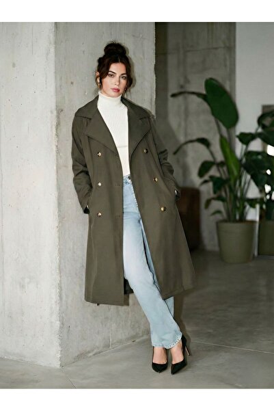 Ceylen Yeni Sezon Kuşaklı Oversize Trençkot