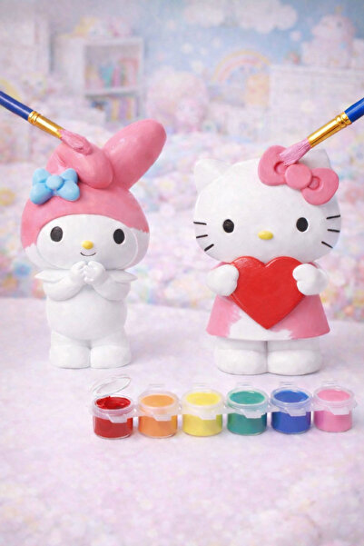 PRİNTELLA Hello Kitty & My Melody Akrilik Boyama Seti – Çocuklar İçin Figür B...