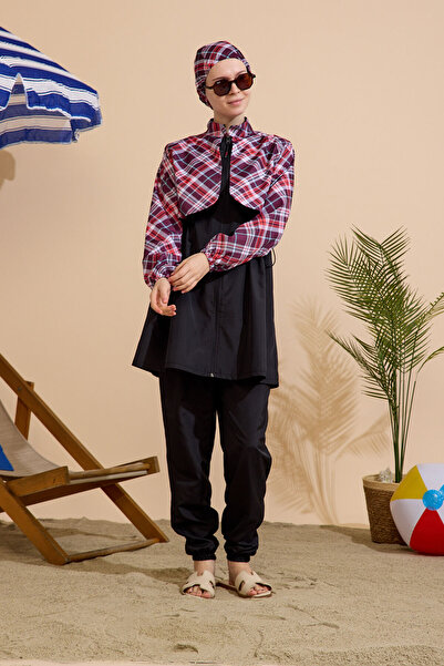 GAVLİA Kadın Tesettür Mayo 3'Lü Takım Tam Fermuarlı..