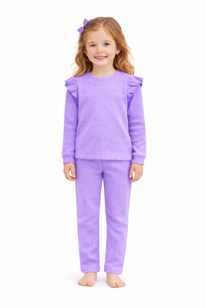 özge başaran Set de corp pentru fete cu colanți și volane pe umeri