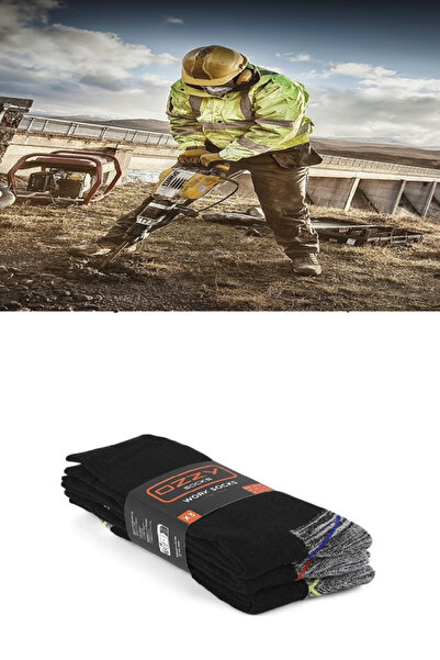 Ozzy 3 perechi de șosete de lucru pentru bărbați, durabile, cu protecție și t...