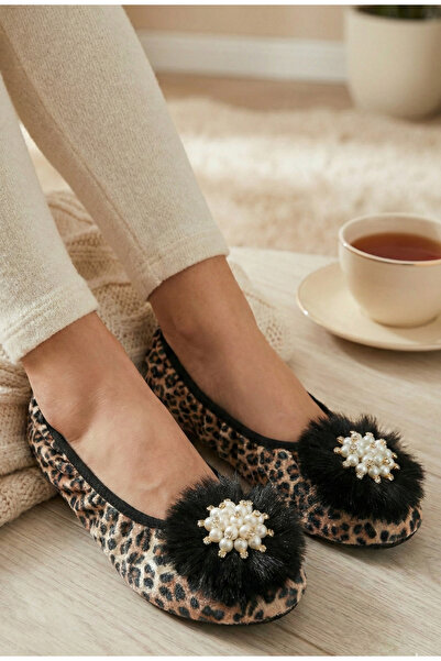 Mijja أحذية منزلية مخملية، مزينة بأشكال اللؤلؤ الذهبي، هدية يومية، أحذية منزل...