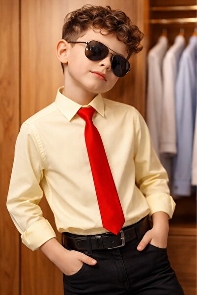 Algitsin O L A Çocuk Kravat Kırmızı 1-12 Yaş