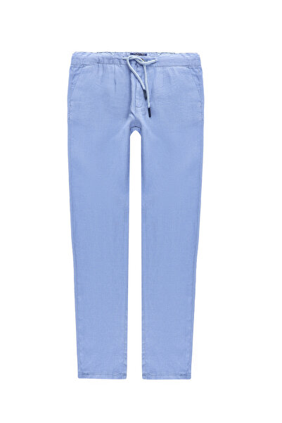 Abdullah Kiğılı 6 Drop Regular Fit Standart Kesim Beli Lastikli İpli Keten Pa...