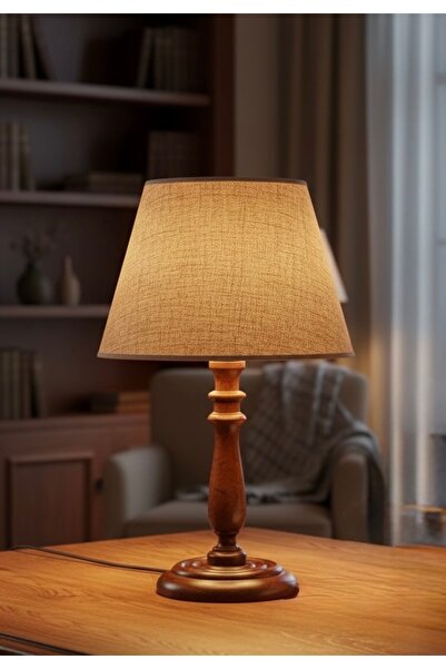 Cristalin Aydınlatma Wooden Turned Table Lamp