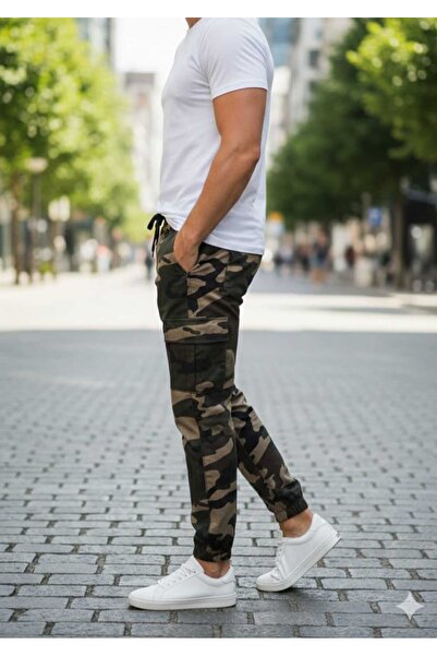 Asil Man KARGO CEPLİ KAMUFLAJ PANTOLON