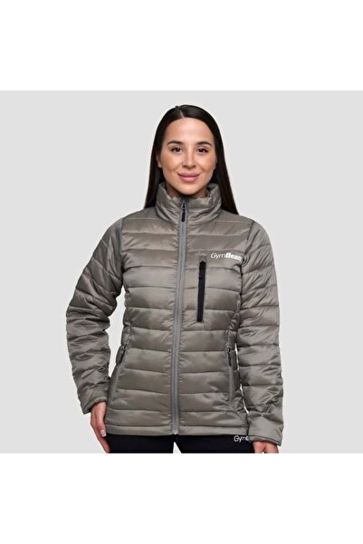 GymBeam Jachetă pufoasă pentru femei, vetiver/negru