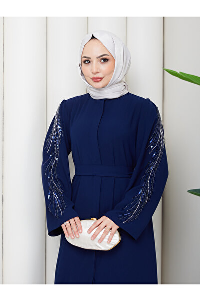 MY QILAM Women's Islamic Clothing Abaya Ferace Long Dress with Stone Embellis...