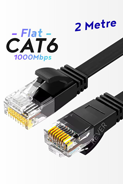 Rever كابل إيثرنت CAT6 بطول 2 متر بتصميم مسطح بسرعة 1000 ميجابت في الثانية مص...