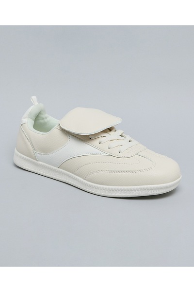 R&B Women Sand Color Block Lace Up Casual Shoes