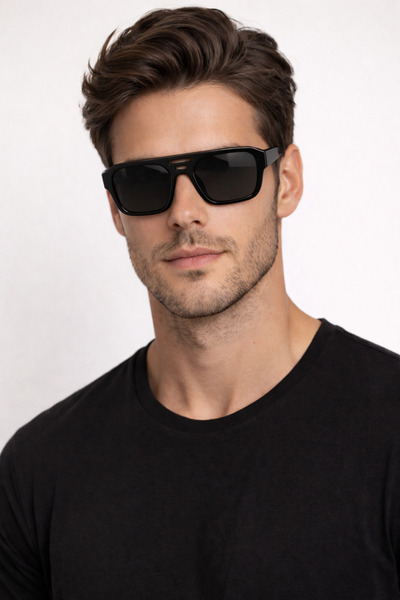 Luxury Brands Corrigan Fashion Premium Square Sunglasses, Modern Black Frame,...