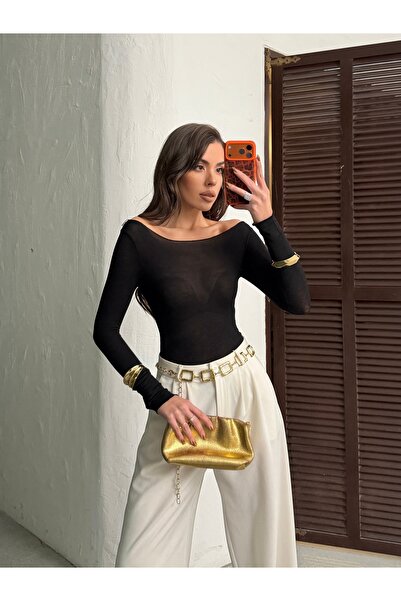 lioracoo Kadın Kayık Yaka Modal Kaşmir Ultra Hafif Bluz