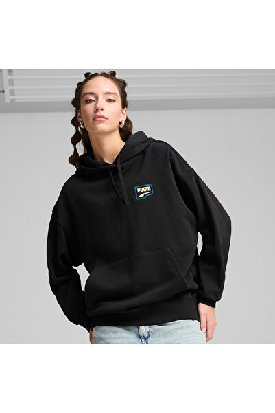 Puma Womens DOWNTOWN Oversized Hoodie - Black