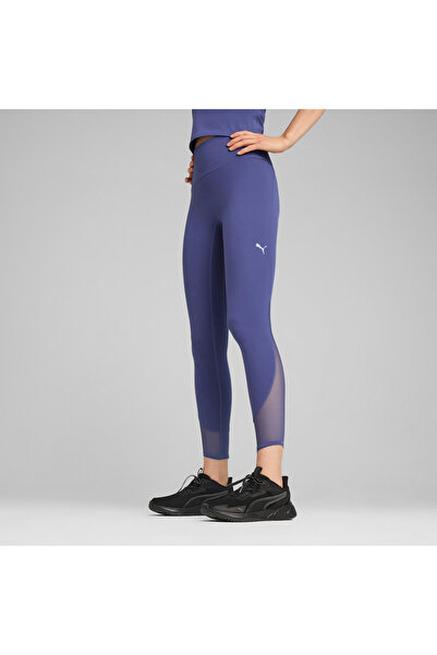 Puma Womens CLOUDSPUN Soft Mesh High-Waisted 7/8 Tights - Blue