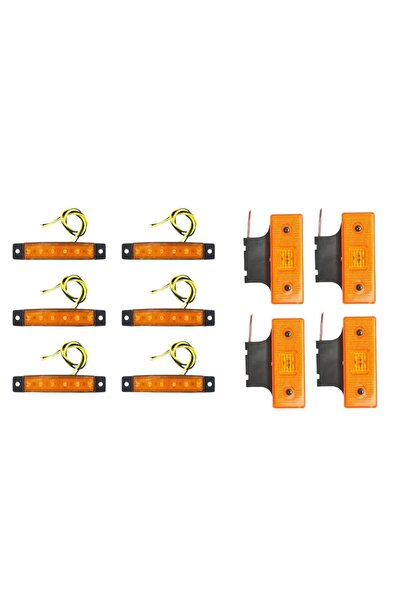 OEM Σετ 4 φώτων διαστάσεων, 110x40mm, ABS, κίτρινο χρώμα και 6 πλευρικά φώτα ...