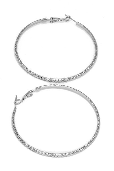 Nearsis Cube Patterned Hoop Earrings 6cm Diameter