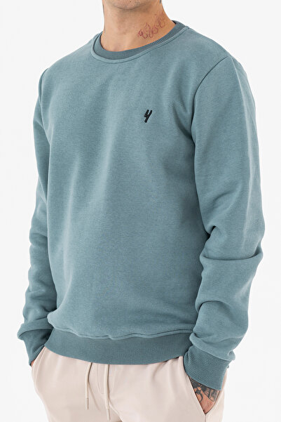 Souris Men's Crew Neck Sweatshirt Cotton Ribbed Fabric Comfortable Fit Light ...